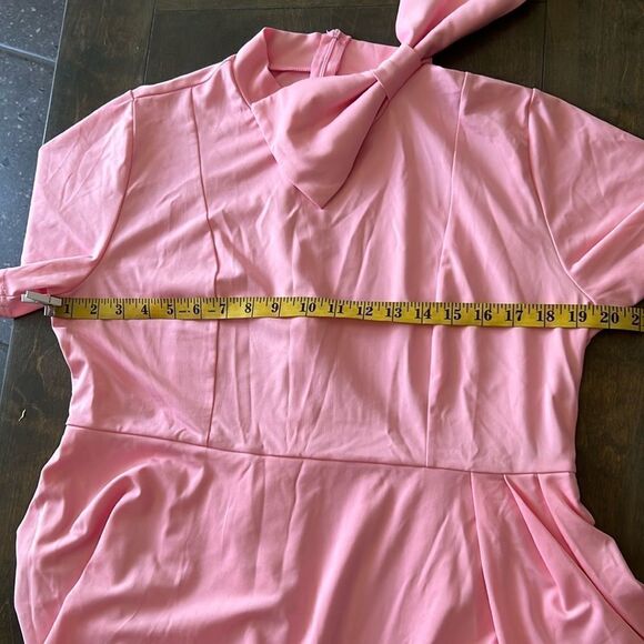 Elegant Strechy Peplum Bodycon Short Sleeve Work Dresses Bow Club Ruffle… - Picture 6 of 11